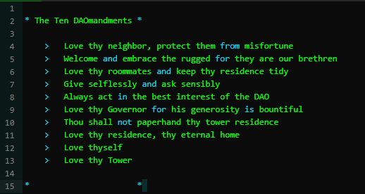 mktmanipulat0r's tweet photo. Decided to take it upon myself to make an @TowerDAO resident welcome sign/community guideline. Hope to see this framed on everyone's fridge when we mint next weekend! https://t.co/BZXMCZOQbj