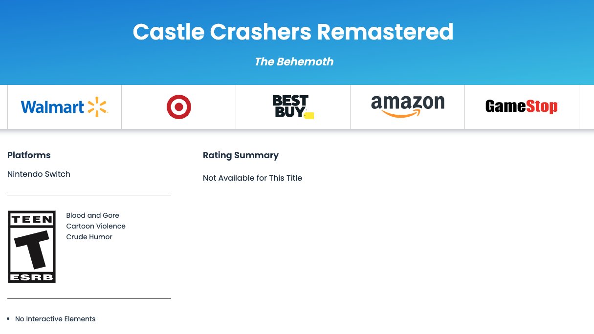 Castle Crashers Remastered getting Switch physical release