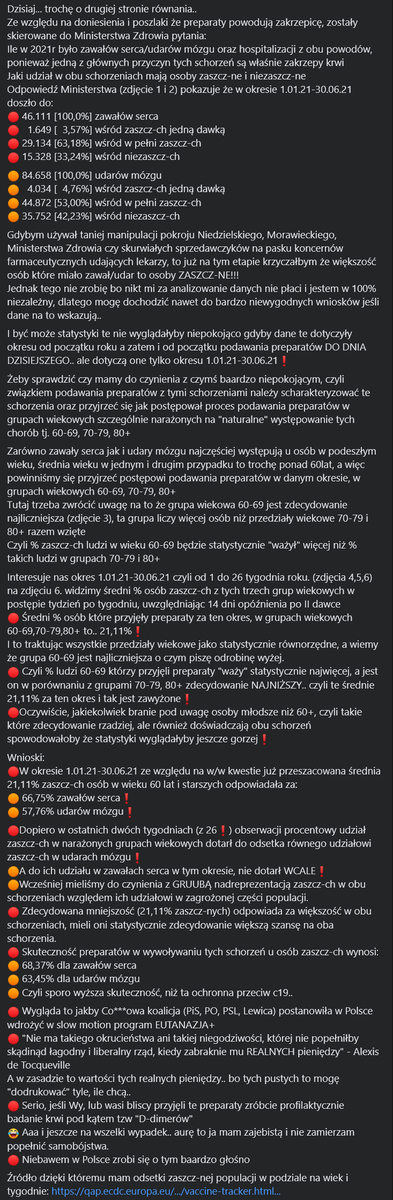 Ninjazz90's tweet photo. Bardziej szczegółowa analiza wątku z wczoraj,w szacunkach uwzględniłem 14 dni opóźnienia jeśli chodzi o osoby w pełni zaszcz-ne, co w tym okresie daje średni % osób zaszcz-ch na poziomie 21,11%❗️
Te 21,11% jest odpowiedzialne za 65,52 i 55,65% obu schorzeń
https://t.co/u5m8tt0Lag https://t.co/8E0q8IDtkP