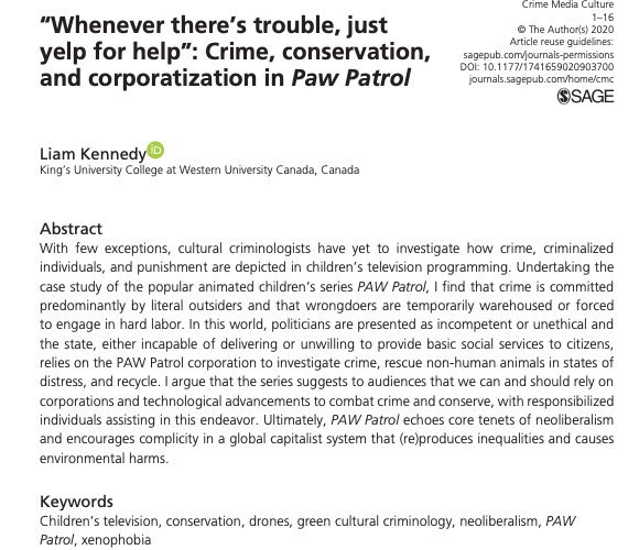 “Paw patrol”seyrederken ne güzel, her sorunu çözüyorlar eğlenceli bir şekilde diye düşündüm🤡
Sonra bir baktım ki oturup makale bile yazılmış hakkında; kapitalizme övgü, çok çalışma, sosyal eşitsizlik, cinsiyetçi yaklaşım gibi konularda eleştiri alarak çocuklara önerilmiyor.