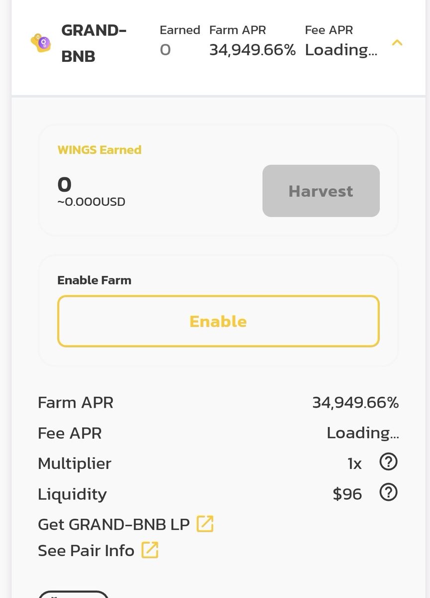 Sailors!

Join our New pool party over <a href="/Jetfuelfinance/">Jetfuel Finance Multi Chain Ecosystem 🚀</a> !!🥳

Stake $GRAND-BNB Jet LP earn $WINGS at skyhigh rates!!✈

1x multiplier last for 1 week and will halve after so join fast!!📢

#GRAND X #WINGS #BSC