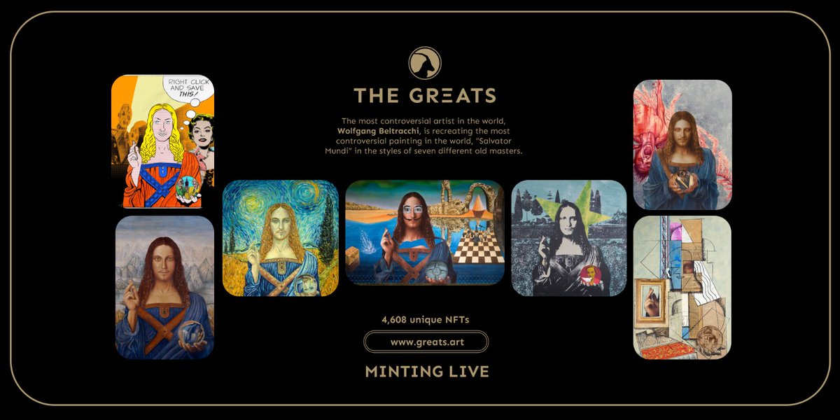 TheGreatsArt's tweet photo. We are proud to announce: 

“The Greats” by Wolfgang Beltracchi is live!

Say hello to the first fine art collectible token.

Contract address: https://t.co/lmeG1bb1dl https://t.co/25CCr4YHXj