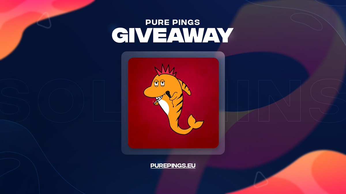 PurePings's tweet photo. 🎁Giveaway time🥳

Since we have added a new NFT category we cooperated with an upcoming NFT project to giveaway:

- 2 x NFT Access for 1 month 
- 1 x Solphins NFT

Make sure to:

- like and retweet 
- follow @purepings &amp; @solphinsclub 
- Make sure to join their Discord 🐬

48h🍀 https://t.co/q8GgOxKfLO