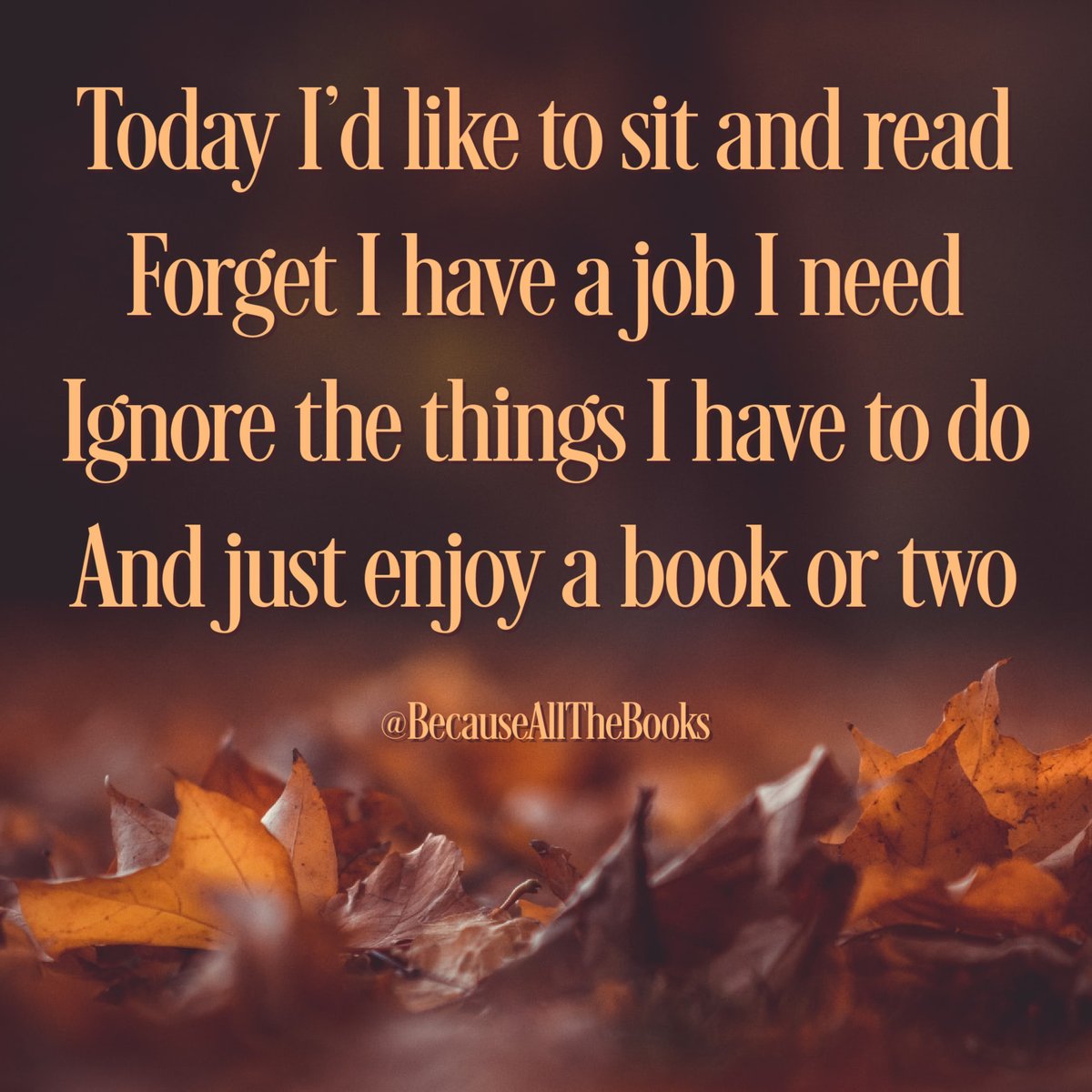 becausemybooks's tweet photo. Fall vibes be like...

#BecauseAllTheBooks #TryingToRead #ReadingCorner #BookTravel #ReadingFun #BooksForAll #BookAdventure #ReadingForLife #BooksAndBooks #WeLoveBooks https://t.co/1IHQQHK846