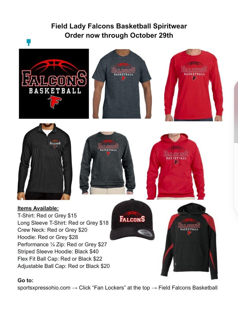 We are having a spirit wear fundraiser if anyone is interested in buying anything. The fundraiser closes October 29th. The link to order is down below! 

 sportsxpressohio.com/collections/fi…