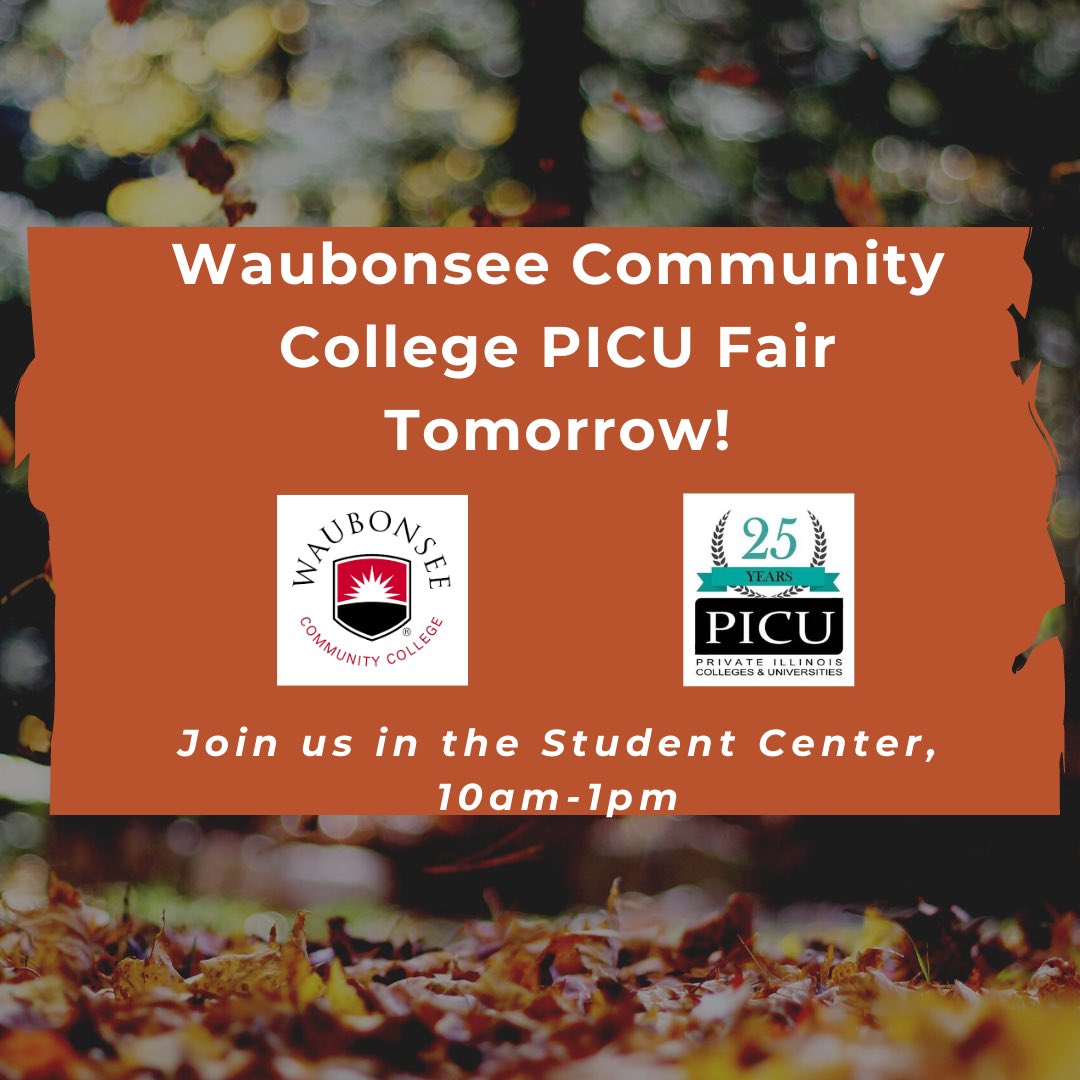 PICUonline's tweet photo. @waubonsee transfer fair tomorrow at 10am in the Student Center! https://t.co/2nt8dRmXfq