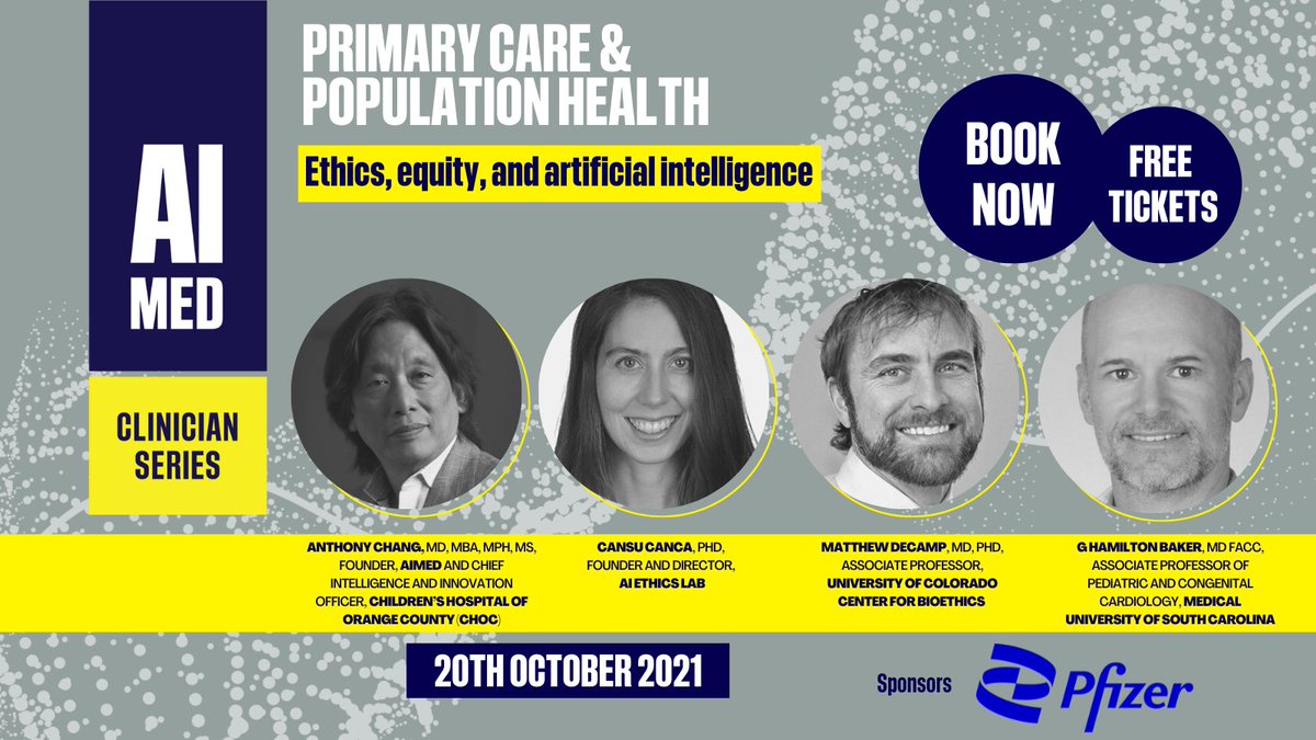 AIMedHQ's tweet image. Coming up THIS WEEK on our #ClinicianSeries

Panel: Ethics, equity, and artificial intelligence
Wednesday 20th October, 11am EDT

Addressing some of the key #challenges around ethics &amp;amp; equity in #artificialintelligence and #healthcare. 

Register for FREE: ow.ly/R6qu50GodOT