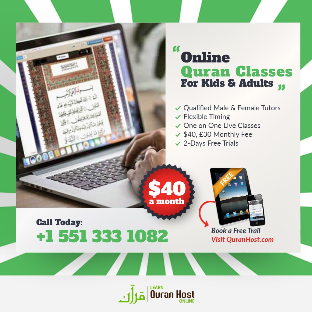 Start Quran Learning with one of the best online Quran Teaching platforms. 
We provide high-quality one-on-one Online Quran classes and Courses. 
Register Now! #onlineQuranteaching #QuranHost #Quranclasses #LearnQuranOnline