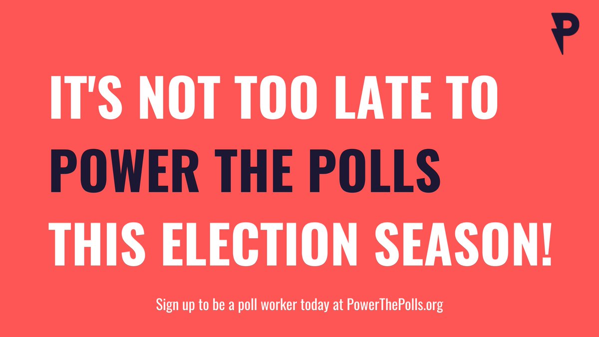 PowerThePolls's tweet photo. There's still time to power the polls this election season! In fact, many states are looking for extra #DemocracyHeroes to work the polls for early voting periods and Election Day! 

Earn some extra 💸 and make sure our elections run smoothly! https://t.co/rWHdHhK1S2 https://t.co/zzYHDQgKY8