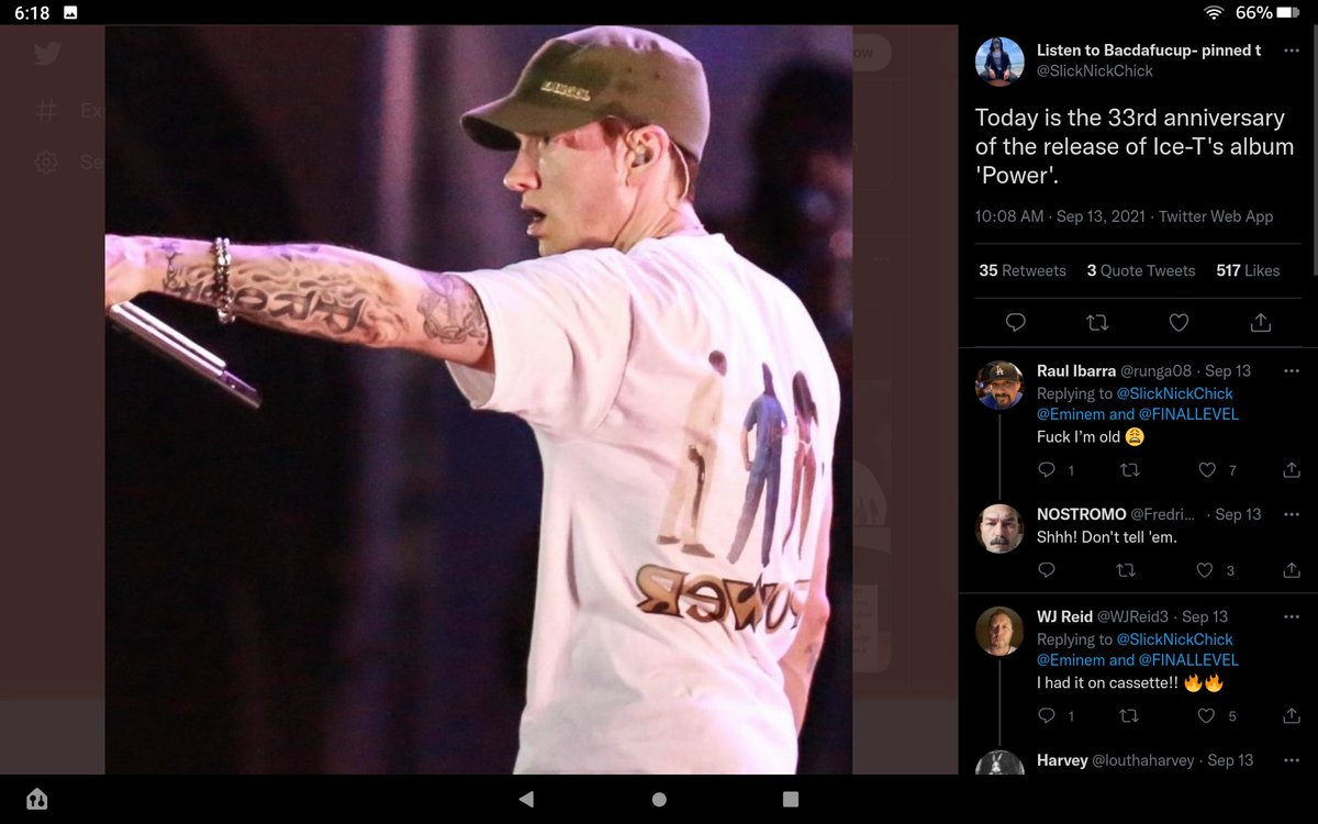 DaveHaliliART's tweet photo. #EMINEM War-d-robe courtesy of H~$TYLE Factory / #RhymeSyndicate Platinum Member #MarshallMathers ! #IceT Power shirt 1989 > I can tell this is an OG screen-print bc of inconsistencies that I fixed later ✓ @FinalLevel https://t.co/Fw5kjaKZNk