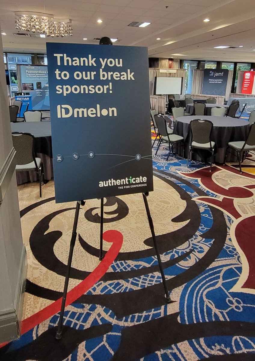 IDmelonTech's tweet photo. Happening now! #IDmelon is happy to be the #breaksponsor on this three-day #passwordless journey!

@FIDOAlliance @AuthenticateCon
#Authenticate2021 #AuthenticateCon #FIDOAlliance #FIDO2 #SecurityKey https://t.co/rowUA4uJfz