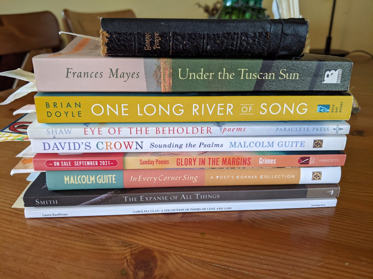 JodyoCollins's tweet photo. Packing for a ten day trip to So Cal... Taking some friends with me. @malcolmguite #luciShaw #briandoyle https://t.co/kRAldTCLbq