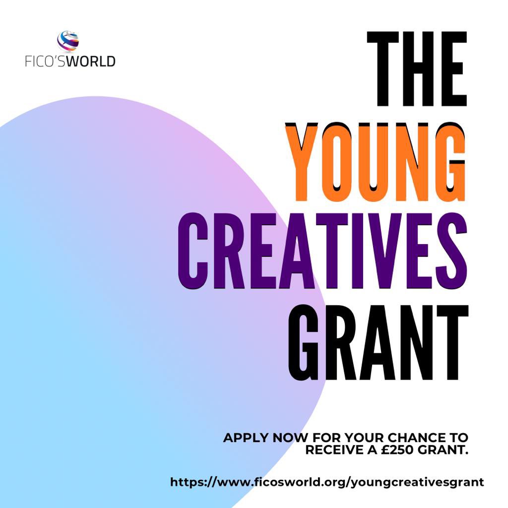 Ficos_world's tweet photo. We’re excited to launch our ‘Young Creatives Grant’. Apply with the chance of winning £250. Link in bio https://t.co/3MQffKe9nI