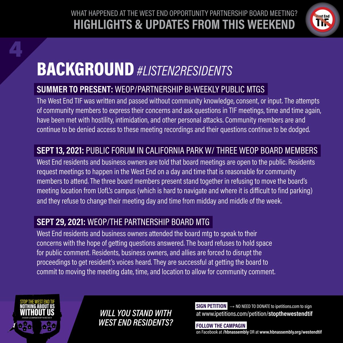 West End residents are winning the fight to #StoptheTIF! Two TIF board members resigned this weekend 
#Louisville #Gentrificationisviolence #Listen2Residents #HoodwinkedbyCraig @RunWithCraig #NoTIF #HoodwinkedbyStevePoe #RespecttheWest #Kentucky #Gentrification <a href="/WestEndPartners/">West End Opportunity Partnership</a>
