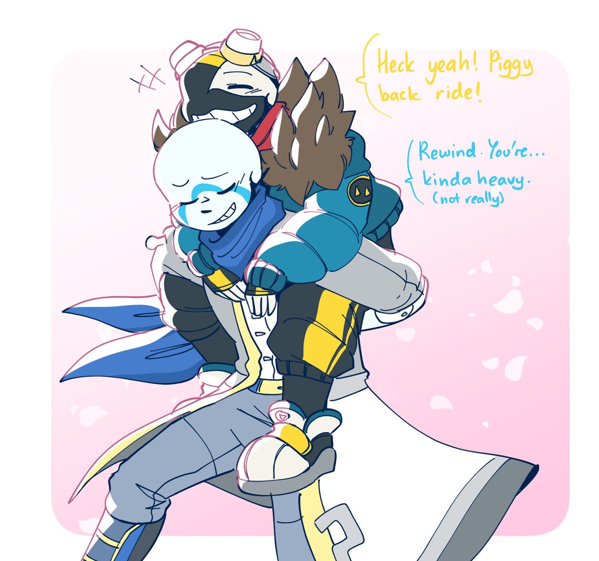 NyriaTamare's tweet photo. Someone got a free piggy back ride from their assistant XD
The masked cutie, Rewind belongs to @wishingstarjar
Swifty by me
#LAUverse #Swiftysans #Rewindsans https://t.co/W1tdS2KZ5R