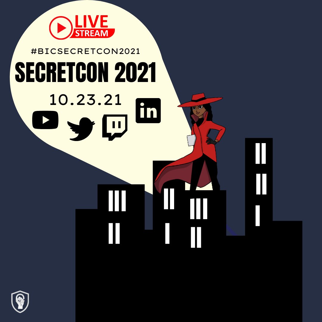 LetMeBeGr8's tweet photo. ...Is it a bird? ...Is it a plane? ...No! it's BIC SECRET CON 2021!
Join us for our Fall 2021 event coupled with our Tribe CTF!
RSVP here: https://t.co/Jx1sY6eGvy
#BICSECRETCON2021ย #BIC23CRETCON2021ย #BlacksInCyber #BlacksInCyberย #BlackInCybersecurityย #BlackinCyberย #TribeCTF https://t.co/DKAhQ1JvjF