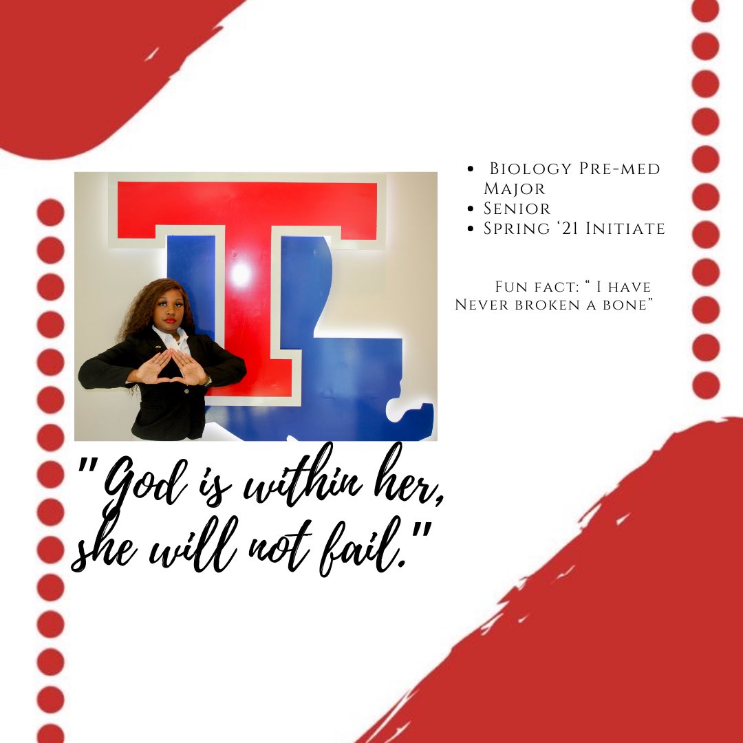 LaTechDeltas74's tweet photo. Continuing our Who’s Who of Kappa Chi, today’s introduction will be our Chapter Vice President Christianna Releford. https://t.co/GDJlAN2Mnj