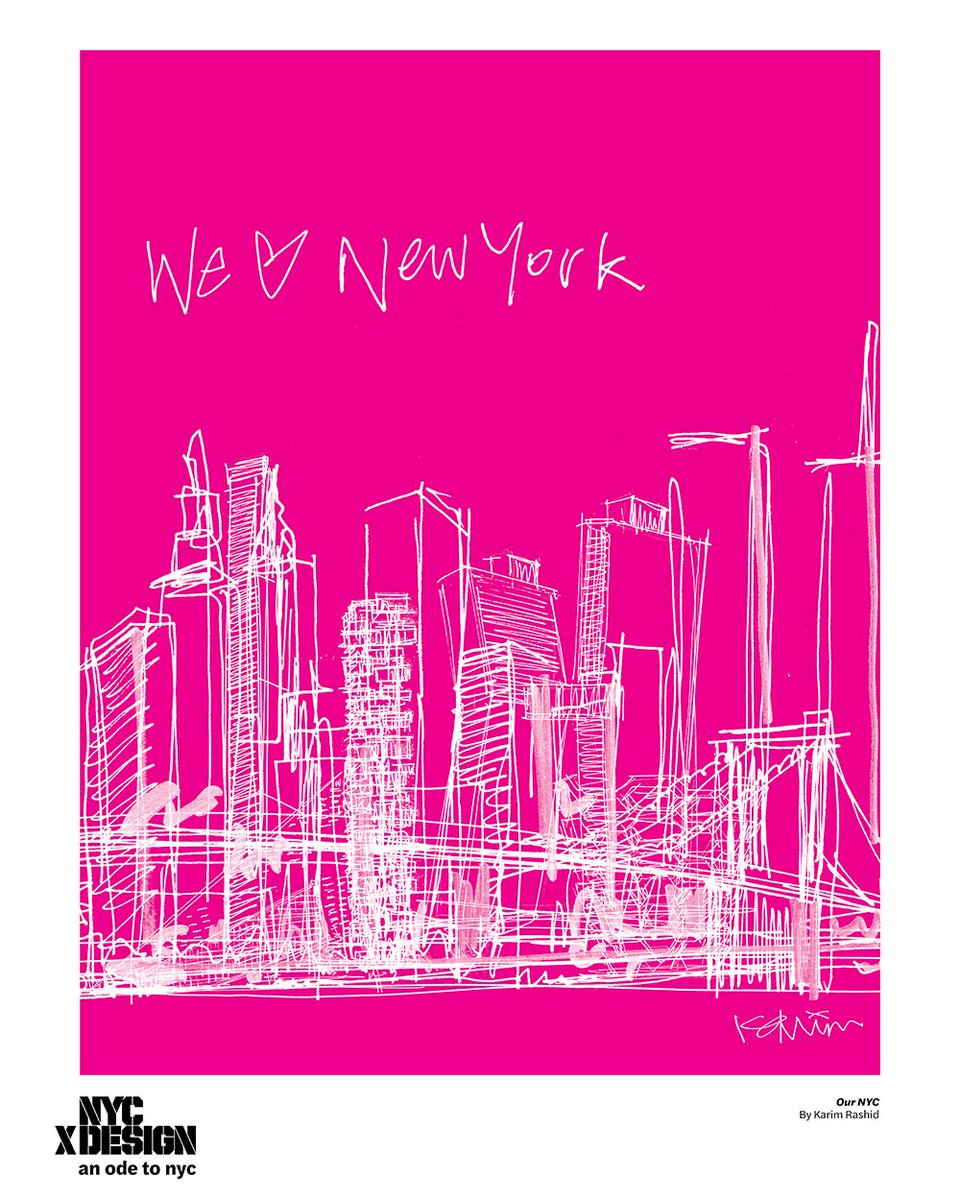 We’re proud to be part of @NYCxDESIGN’s #OdetoNYC city-wide exhibition! This October, visit our Chelsea showroom to view a beautiful graphic tribute by iconic designer, <a href="/karim_design/">karim rashid</a>! Rashid’s poster titled “Our NYC” features a colorful depiction of the NYC skyline.