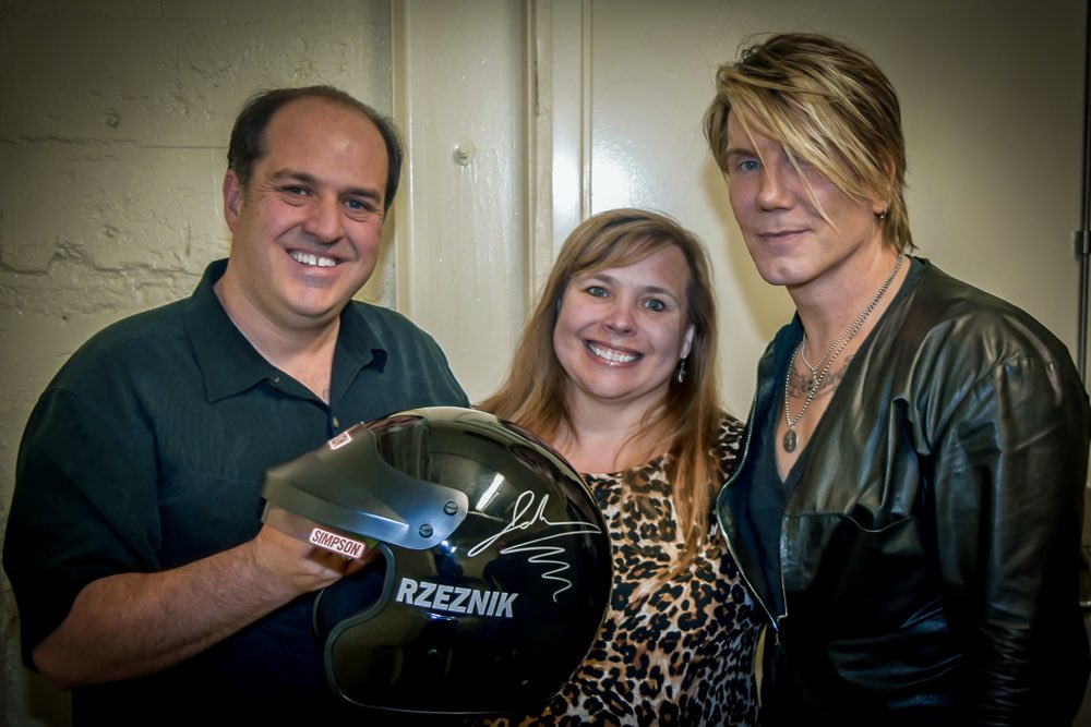 79Aspen's tweet photo. Today’s iPhone featured picture. One of our favorite music memorabilia items &amp; moments, John’s helmet used at the Long Beach Grand Prix. Thank you @GGRZE for capturing the moment  #teamrzeznik #compasshouse auction. https://t.co/luFcsFWbd9