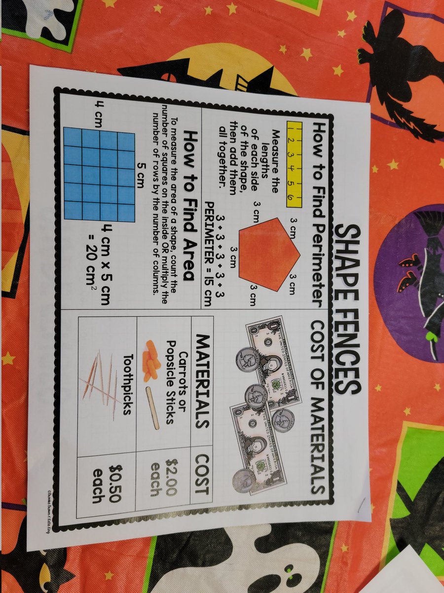 The_S_Class's tweet photo. Who doesn't like learning 4th grade math in 3rd grade? Learning about area/perimeter/materials cost/return policies/overflow costs/waste. @UpperDubSuper @DavidOHoffman @Mpenner629 Thanks @itspeterbrown and @brookebrownTOTB #yourbrainislikeamuscle #storybookstem #creepycarrots https://t.co/bH85arNfyn