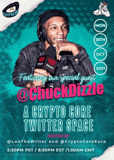 louthawriter's tweet photo. Major s/o to @cryptocoreeuro for co-hosting this space with me today for @ChuckDizzle. It'll be 1:30AM in London. Thats dedication!! 💪🏾💪🏾 #cryptocore #cryptocoreeuro #nftpumps https://t.co/KZLdDEyc6o