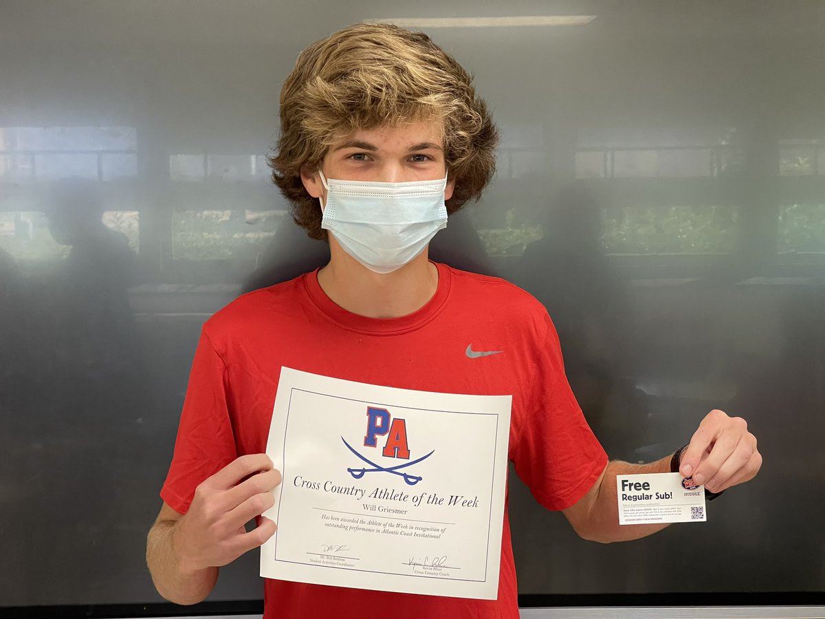 pa_xctf's tweet photo. Boys Athlete of the Week is junior Will Griesmer. Will ran a PR of 16:34 to finish 4th overall at the Atlantic Coast Invitational. https://t.co/ZGJT8cL3xz