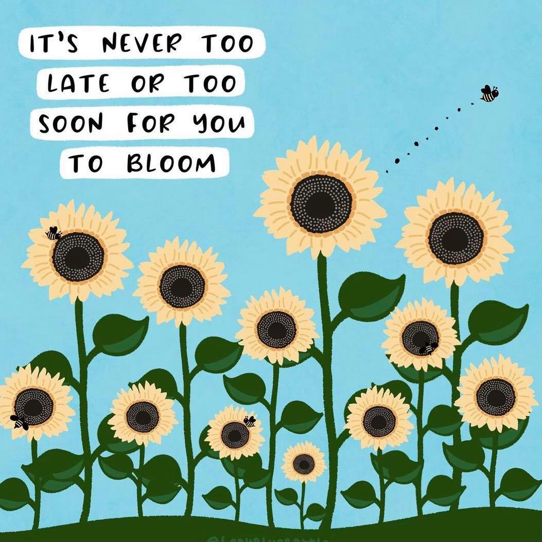 Repost from @ladybluebottle 

The only time it's too late to 🌻bloom🌻 is when you stop trying. 😁

#kidslifecoach 
#kidsconfidencecoach
#kidslifecoaching 
#mentalhealth
#kidsmentalhealth
#kidsmentalhealthmatters
#KidsLifeStudio
#katytexas
#katytx
#houston
#richmondtx
#fulsheartx