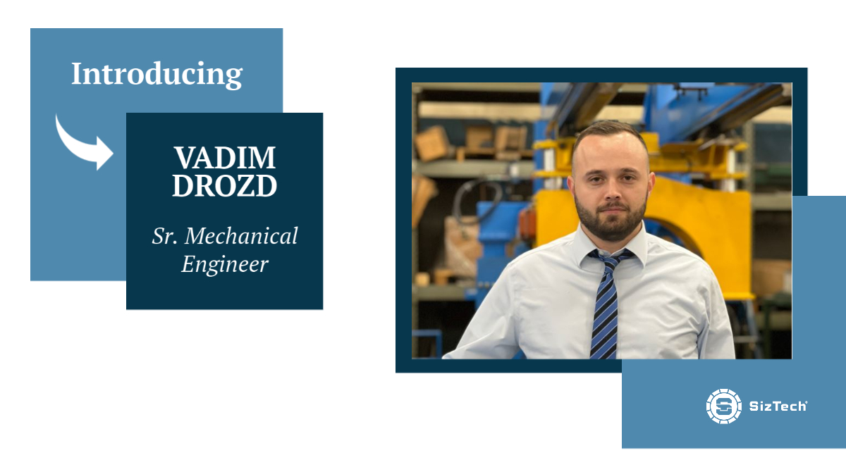 SiztechLLC's tweet photo. We are happy to introduce Vadim D. as the newest member of the SizTech team as our Sr. Mechanical Engineer. He brings 5 years of steel design, project management and sales experience to the table.

Welcome Vadim!!!
#Welcometotheteam #manufacturing #metalforming https://t.co/jsns8PlJ3v