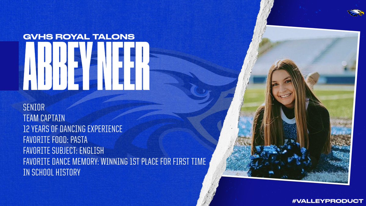 Meet your 2021-2022 Royal Talons! First up is senior captain Abbey Neer!