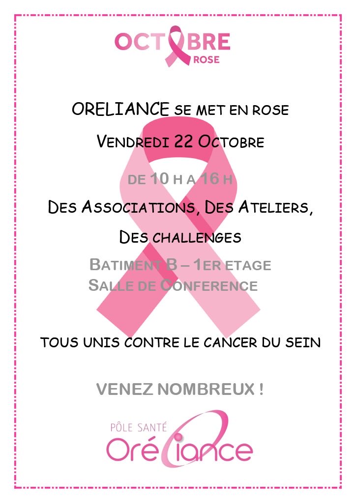 diepasso's tweet photo. Nos bénévoles seront présentes à la journée rose du pôle santé oreliance ce vendredi 22 octobre , venez les rencontrer information témoignage et partage d expérience https://t.co/WCwRtgMpzi