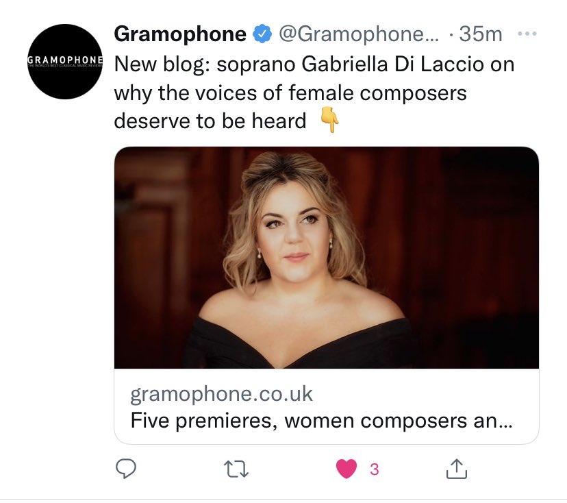 visualisewomen's tweet image. On @GramophoneMag