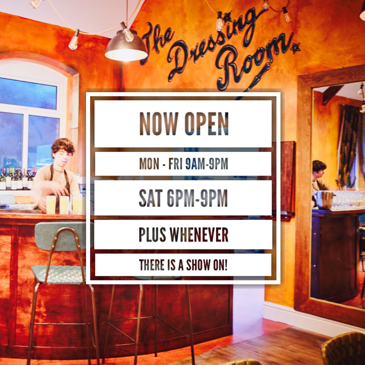 Have you heard?

We’re now open 9am-9pm Monday to Friday &amp; 6pm-9am on Saturdays
