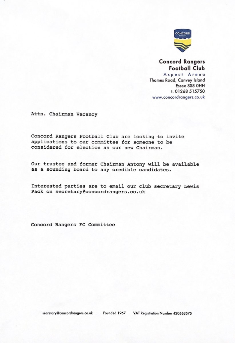 Concord Rangers FC tweet media