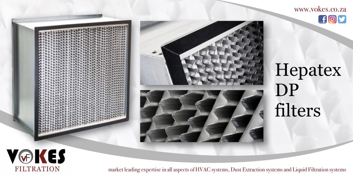 VokesFiltration's tweet photo. Hepatex DP, Deep Pleat EPA and HEPA Filter. 
#vokesfiltration #vokes #HepatexDP #filtration #AirFiltration #CleanRooms #MedialFilters #MedicalFiltration #CleanRoomFiltration #taigeisdigital
sales@vokes.co.za | https://t.co/ak7P9ckViq https://t.co/QQVlBeCiaK