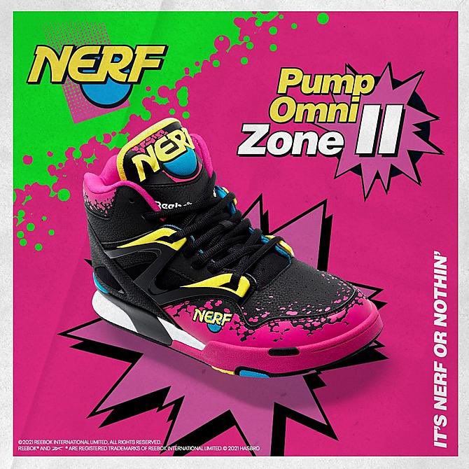 SOLELINKS's tweet photo. Ad: NERF x Reebok Pump Omni Zone II 'Black/Pink’ on sale for $115 + shipping => https://t.co/IgSdkTK6bc https://t.co/iImwOXpkiw