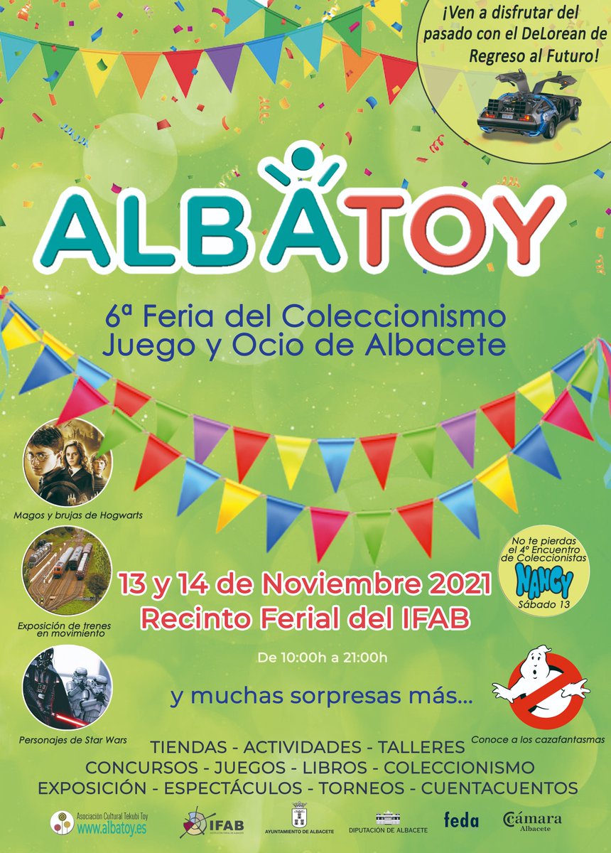 albatoyferia's tweet photo. Vuelve #AlbaToy Feria del Coleccionismo, Juego y Ocio de #Albacete  los días 13 y 14 de noviembre en el Recinto Ferial del #IFAB de Albacete. ¡Con muchísimas actividades y sorpresas! 
Más información: https://t.co/N8HzHxN3U4
Compra tu entrada online en: https://t.co/KTxuWisaBd https://t.co/Mnm6mAma1f