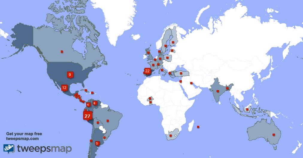 My followers live in 46 countries: Peru(27%), Spain(22%)... https://t.co/17uNVfrOWf
Get your free map! https://t.co/bg6ZhsjXq4