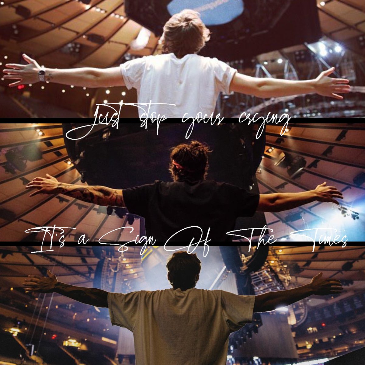 LTHSOURCE's tweet photo. @Harry_Styles Just stop your crying, it's a sign of the times. https://t.co/TvbYra4a4Z