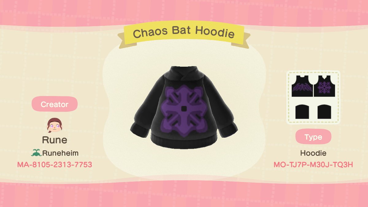 NightsRune's tweet photo. Re-worked chaos hoodie #AnimalCrossing #ACNH #NintendoSwitch https://t.co/dl5qEsioYE