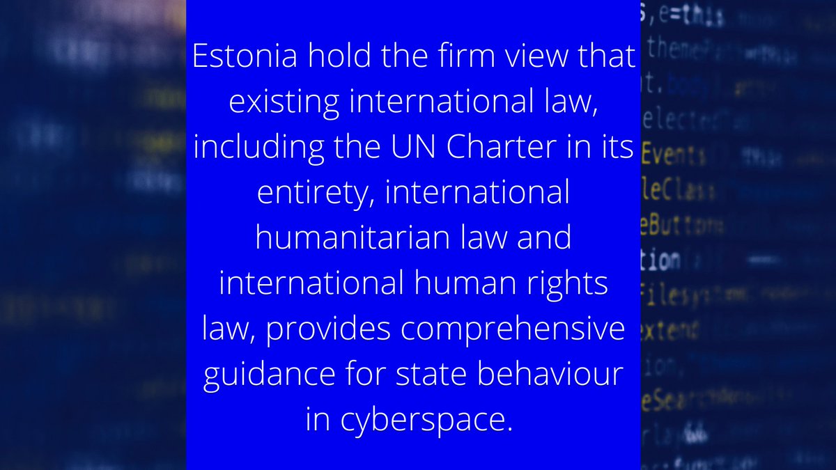 EstoniaUN's tweet photo. #EstoniaUNSC #UNGA76th 1⃣Committee

We stress our commitment to promoting stability and conflict prevention in #cyberspace.

For 🇪🇪, cyber capacity building, guided by the normative framework, continues to be a key priority in our international cooperation. https://t.co/3TefU07D2i