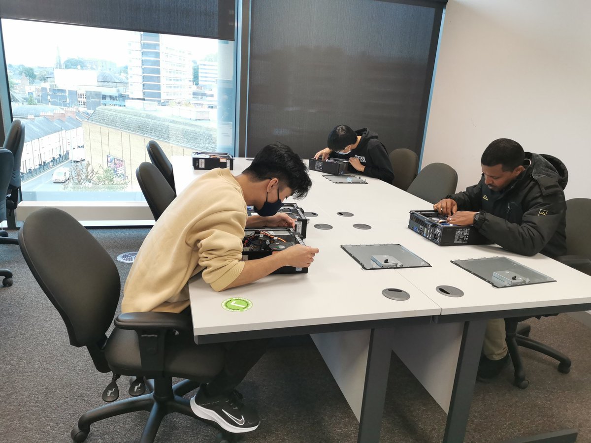 It's been a wet and windy day outside, but our first years have been busy bees taking apart and re building pc components.