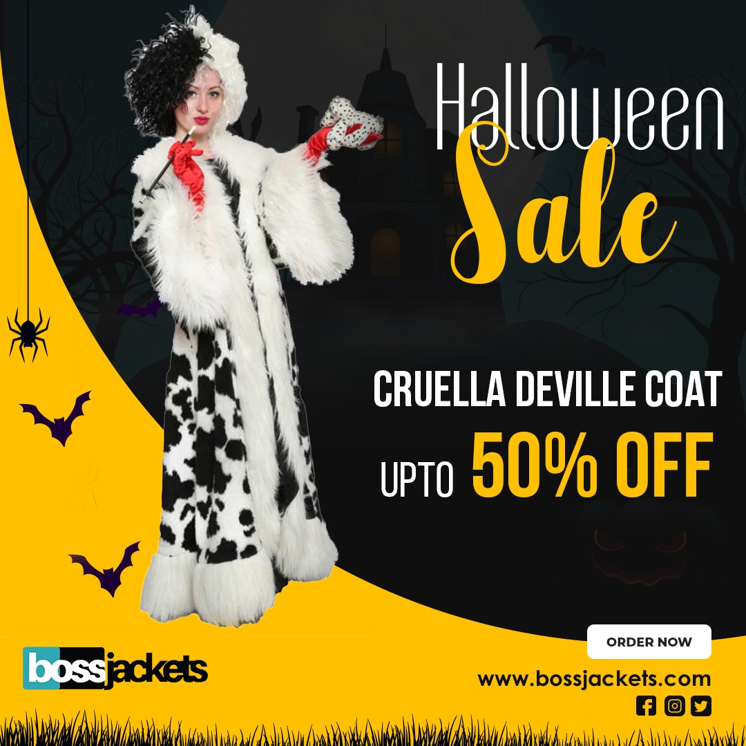 bossjackets's tweet photo. There is a high probability of spotting design-conscious divas in this daring dalmatian print by Cruella de Vil.

Order now:
https://t.co/9ekuOPx6TB

#bossjackets #cruelladevil #onewarmcoat #halloween #halloween2021 https://t.co/tKonA8Njk8