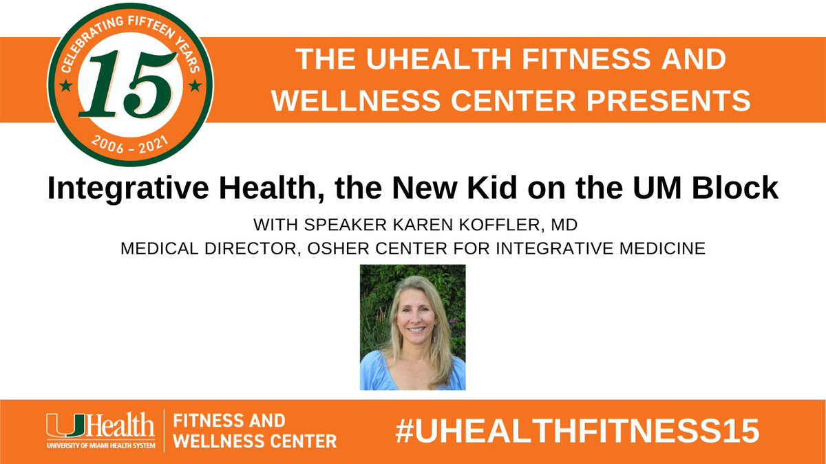 UMiamiHealth's tweet photo. In this presentation and Q&A, @DrKoffler, medical director @OsherUMiami will introduce concepts of integrative medicine, functional medicine, and how these new practices engage patients differently. Register in advance: https://t.co/ekHNUVoNRO #oshercenter https://t.co/MCAYWR89Fn