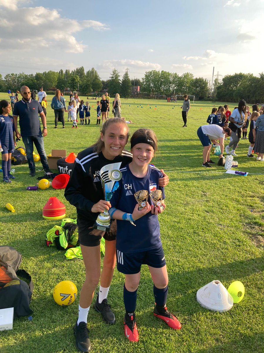 Barbara34770580's tweet photo. October 2020 Cait joined @AFCLeytonWomen for a Saturday morning fun football session. 12 months later, she's a dedicated goalkeeper; had training sessions with @Morgie_89 at @MPowerGk; won her first trophy; won a couple more. 

What a difference a year makes! https://t.co/xgHj0YerOl