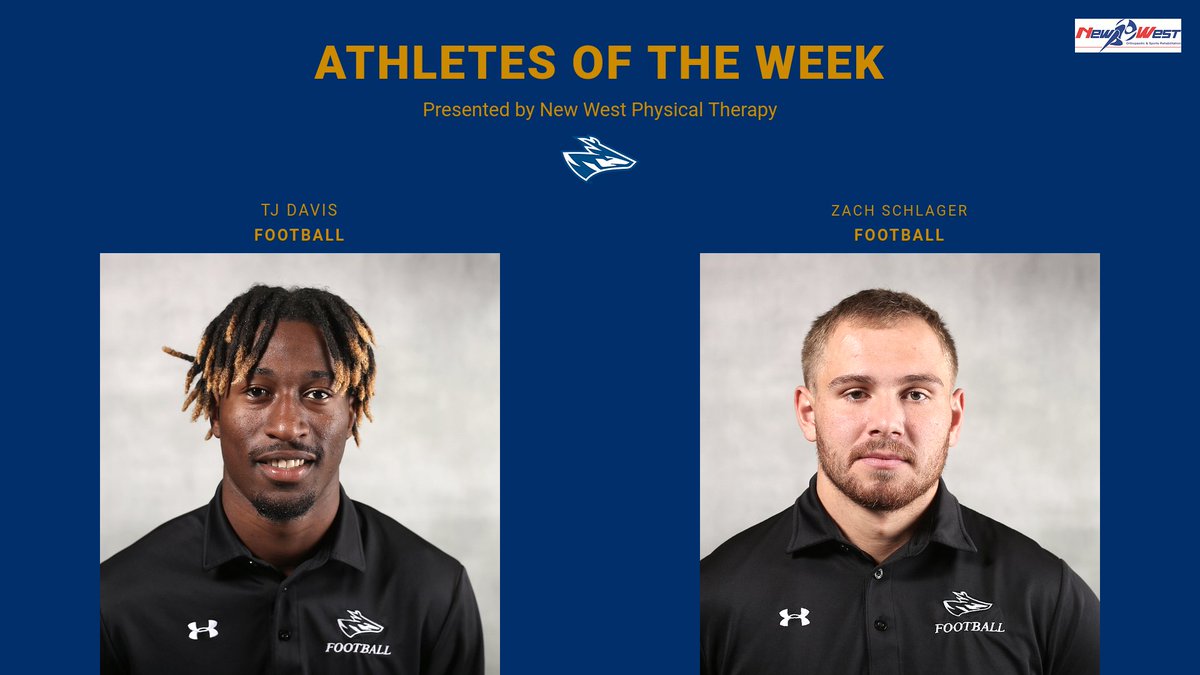 UNK_Athletics's tweet photo. Congratulations to TJ Davis and Zach Schlager of UNK Football for being named this weeks @NewWestPT athletes of the week! https://t.co/fCJSEH3BaX