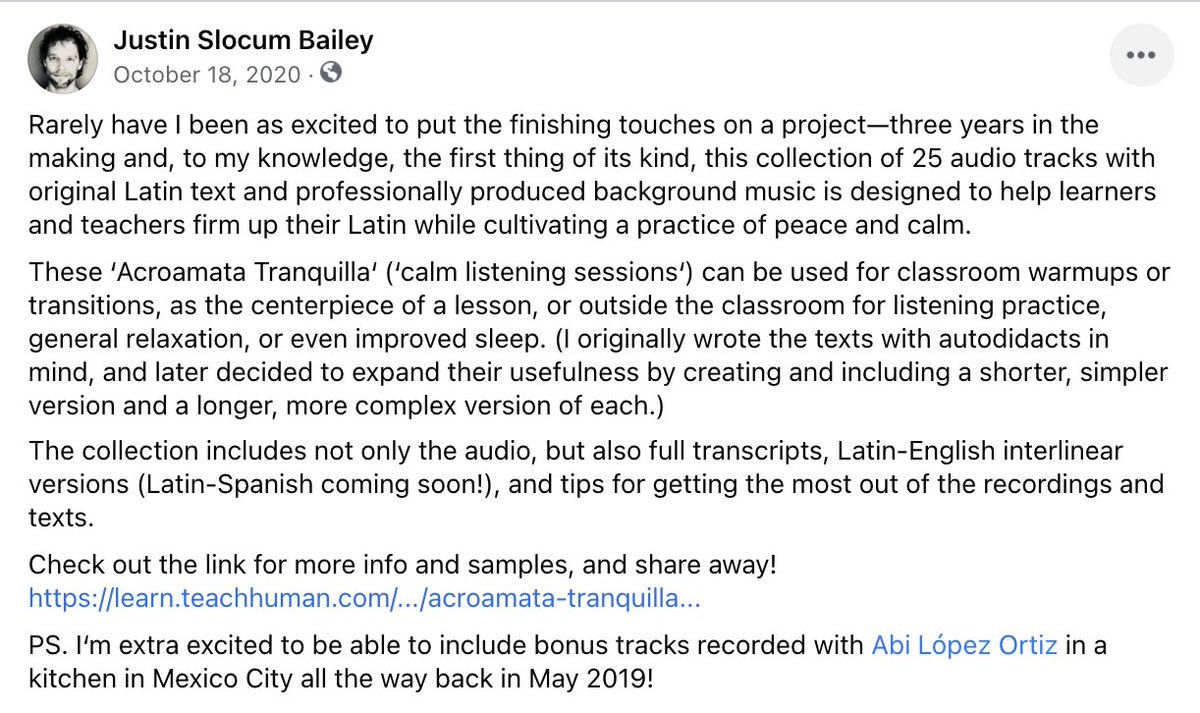 Hard to believe it's been a full year since these came out! People are still enjoying them à la carte or as part of the Latin Teacher Lab. This reminder is good inspiration for something I'm working on something in a similar vein that includes video... #loqlat #latinteach