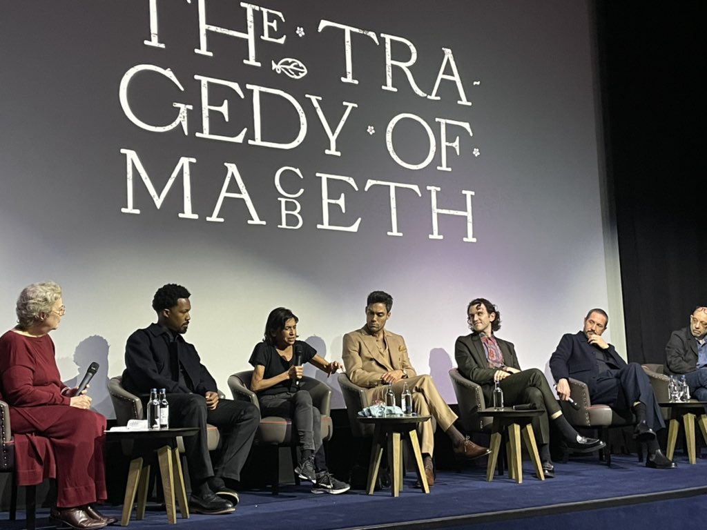 Some of the MACBETH ensemble cast and cinematographer Bruno Delbonnel at one of two BAFTA screenings tonight in London