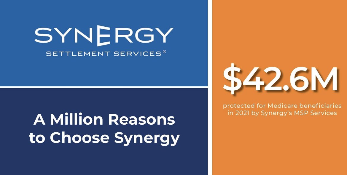MarciGordon20's tweet photo. At Synergy, it is our mission to improve and positively impact the lives of the catastrophically injured and their families. So far this year, we have protected $42.6M for Medicare beneficiaries with our MSP services.

#MillionReasonsMonday #MSP #Medicare https://t.co/bldn25kyPc