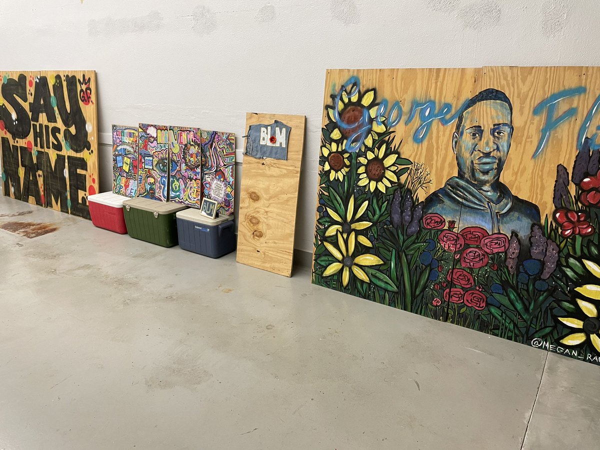 Had the opportunity to collaborate with Save the Boards, an org that preserved community art after the murder of George Floyd and following unrest. Students loved seeing the different types of art and messages and discussing community art and activism!