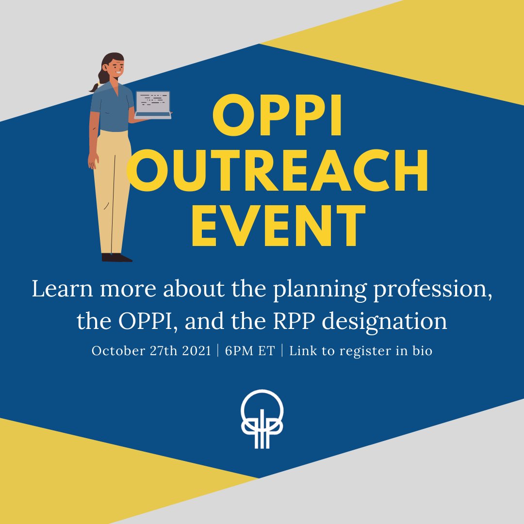 The AGP is excited to announce our next OPPI Outreach Event. Join us from 6pm-7pm on October 27th 2021 on Webex (link to join on our linktree)! The discussion will be centred around the Planning profession, the OPPI and the RPP designation. Look forward to seeing you all there!